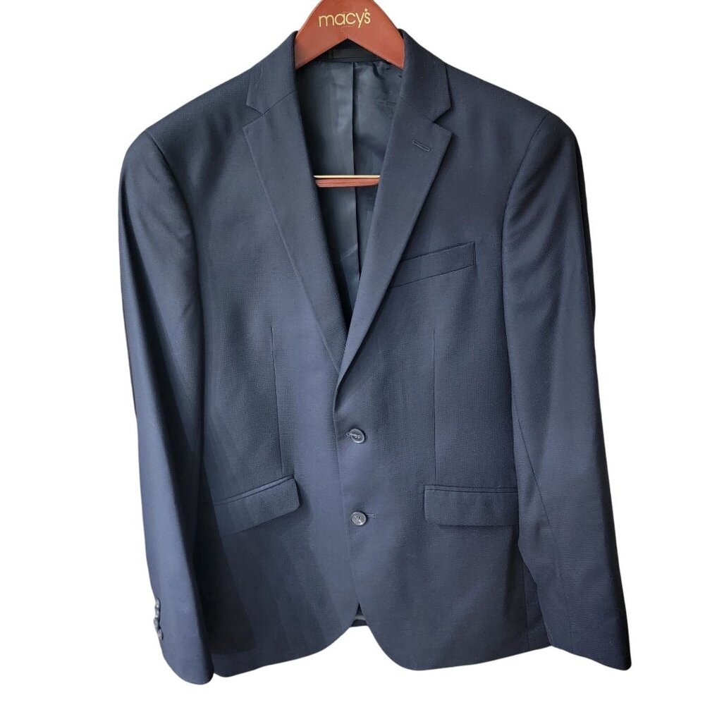 Kenneth Cole Reaction Mens's Navy Suit Jacket 38R 31W Slim Fit